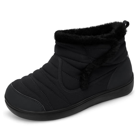 Women Shoes Wide Toe Box Slip-Resistant Ankle-High Booties Fur Lined Winter Booties