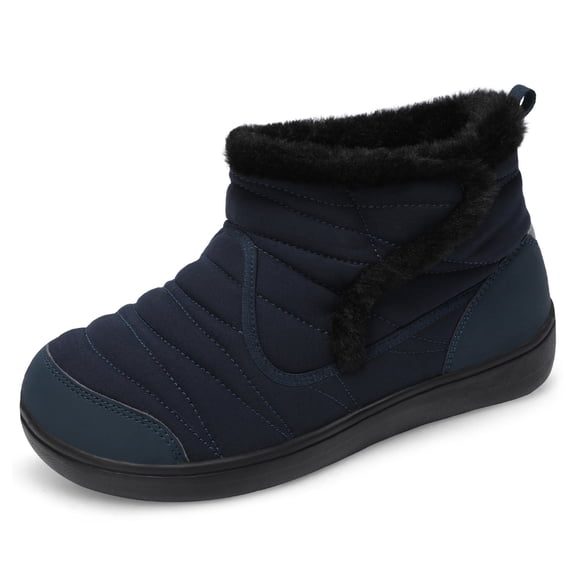 Women Shoes Wide Toe Box Slip-Resistant Ankle-High Booties Fur Lined Winter Booties