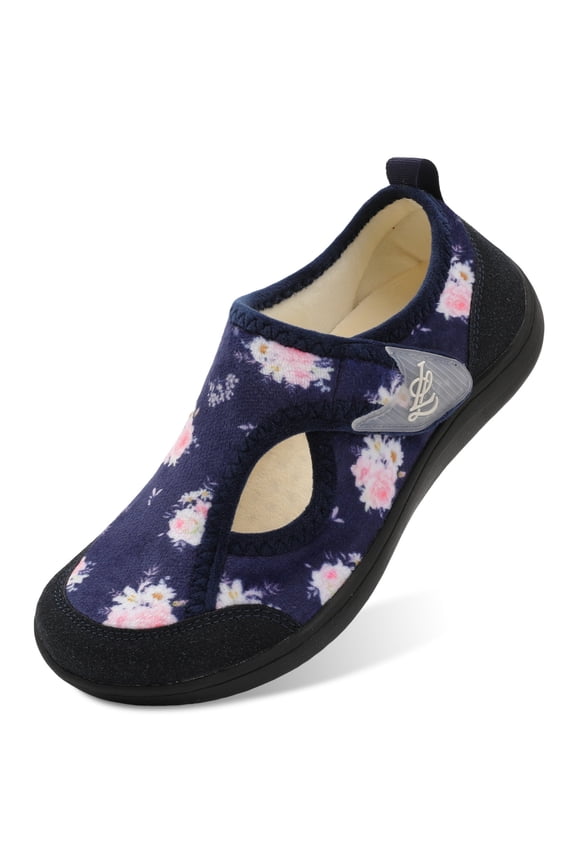 Women's Wide Diabetic Slippers Adjustable for Indoor Outdoor House Shoes