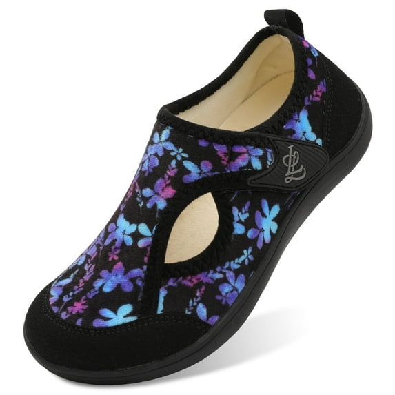 Barerun Women's Wide Diabetic Slippers Adjustable for Swollen Feet Indoor Outdoor House Shoes