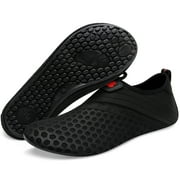 Barerun Womens Mens Outdoor Water Shoes Aqua Socks for Beach Swim Surf Yoga Sport Blackholes 12-13 Women / 10-11 Men