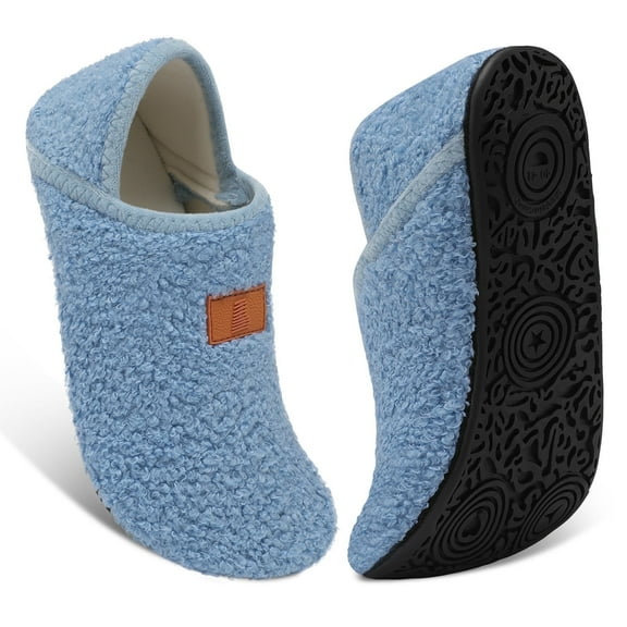 Barerun Women Men Slippers with Around Rubber Sole Slipper Soft Lightweight House Slipper Socks