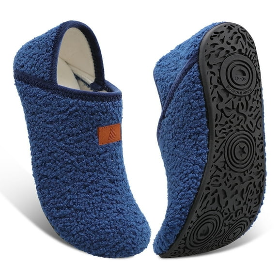 Barerun Women Men Slippers with Around Rubber Sole Slipper Soft Lightweight House Slipper Socks