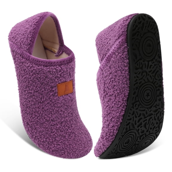 Barerun Women's Velvet House Slippers with Soft Insole & Rubber Sole