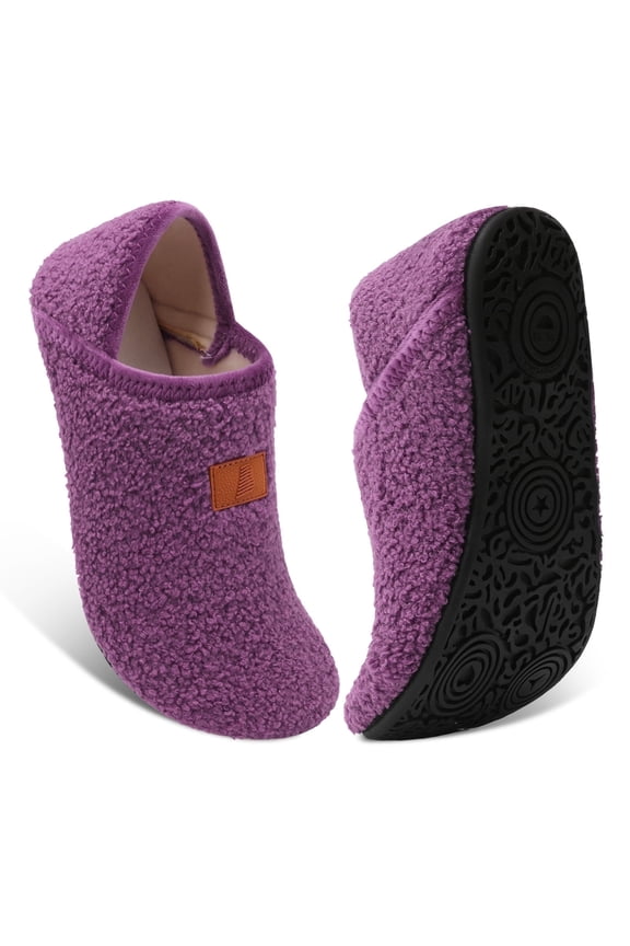 Women's Velvet House Slippers with Soft Insole & Rubber Sole