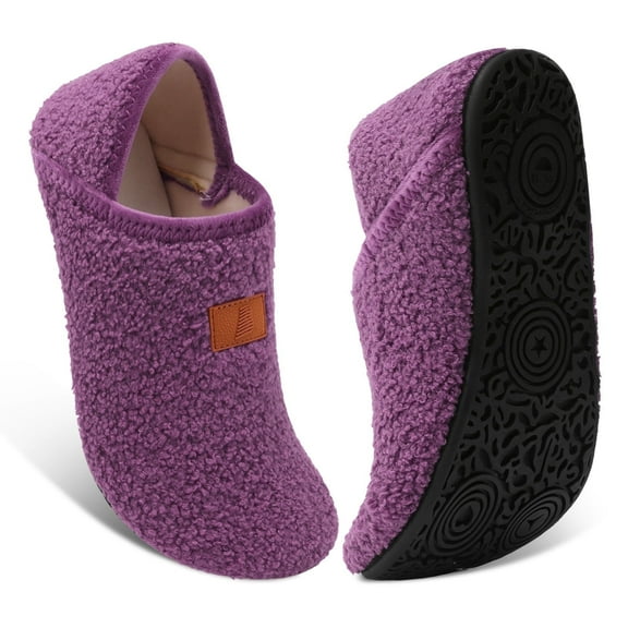 Barerun Women Men Slippers with Around Rubber Sole Slipper Soft Lightweight House Slipper Socks