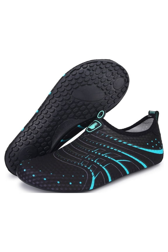 Womens Mens Water Shoes Aqua Socks for Water Aerobics Bluedot 10.5-11 Women / 8-9 Men