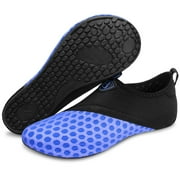 Barerun Womens Mens Water Shoes Barefoot Quick-Dry Aqua Socks Slip-on for Swim Beach Pool Blackblue 8.5-9.5 Women 7-7.5 Men