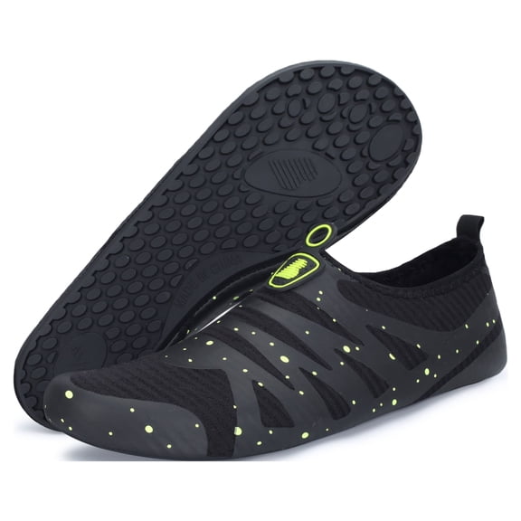 Barerun Womens Mens Water Shoes Quick-Dry Aqua Socks Barefoot for Outdoor Beach Swim Surf Yoga Exercise Blackfire 4.5-5.5 Women 3-4 Men