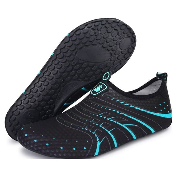 Barerun Womens Mens Water Shoes Quick-Dry Aqua Socks Barefoot for Outdoor Beach Swim Surf Yoga Exercise Bluedot 4.5-5.5 Women 3-4 Men