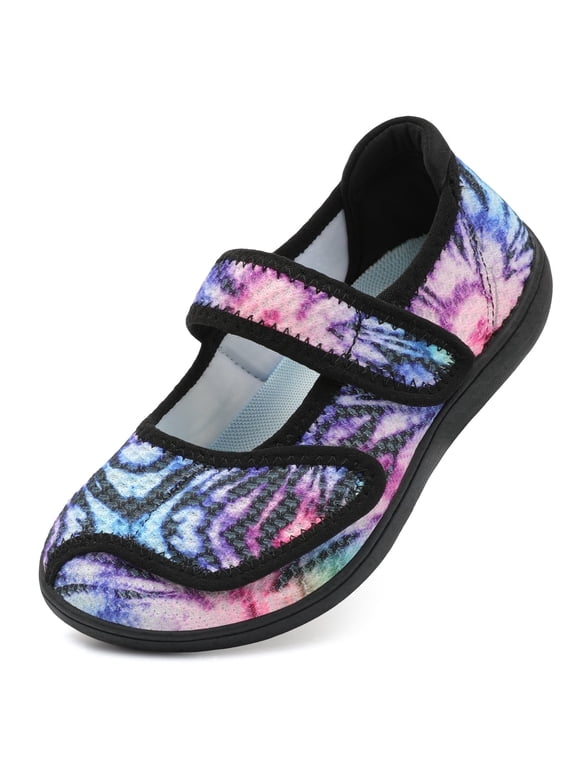 Wide Width Mary Jane Shoes Flats,Diabetic Friendly