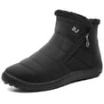 thumbnail image 1 of Barerun Womens Short Winter Boots Fur Snow Ankle Boots Black Women_8.5, Men 7.5 M US, 1 of 8