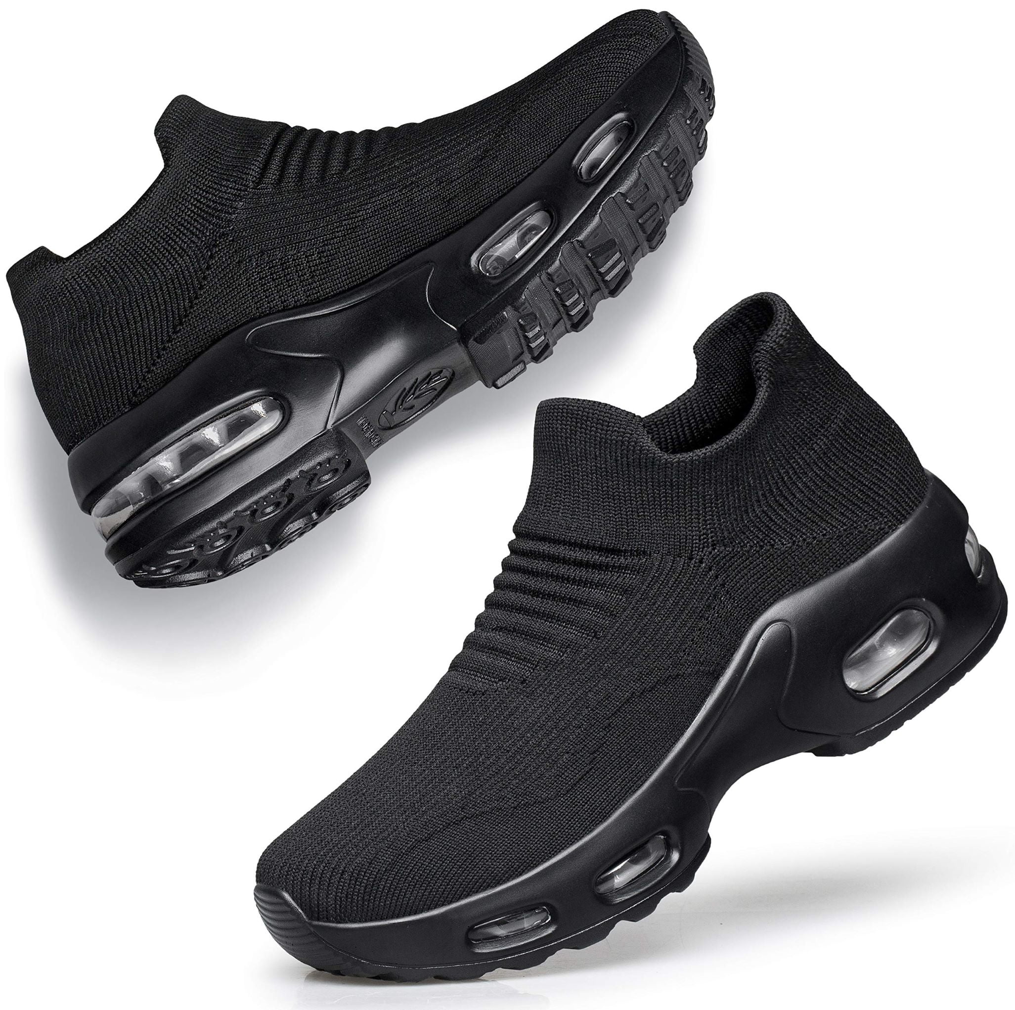 Womens Slip on Walking Shoes Mesh Air Cushion Platform Sneakers Non Slip Running Shoes