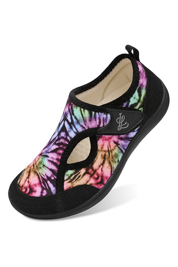 Women's Wide Diabetic Slippers Adjustable for Swollen Feet Indoor Outdoor House Shoes