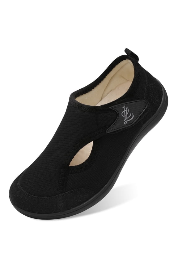 Women's Wide Diabetic Slippers Adjustable for Swollen Feet Indoor Outdoor House Shoes