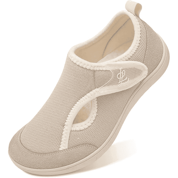 Barerun Women's Wide Diabetic Slippers Adjustable for Swollen Feet Indoor Outdoor House Shoes