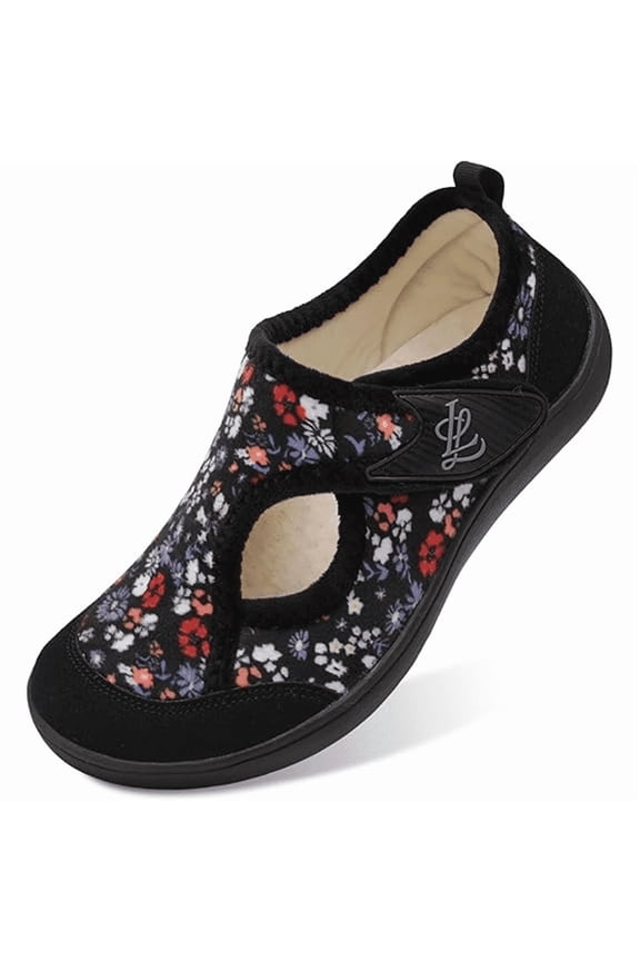 Women's Wide Diabetic Slippers Adjustable for Swollen Feet Indoor Outdoor House Shoes