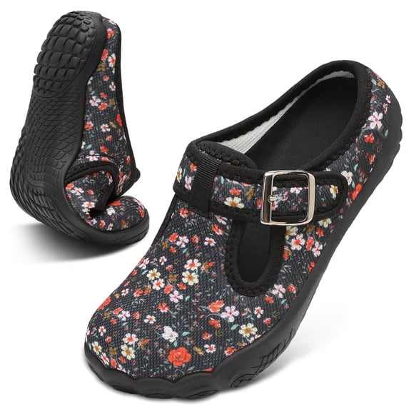 Barerun Womens Slippers Wide Slip On Flat Mules Breathable Backless Slipper Indoor Outdoor