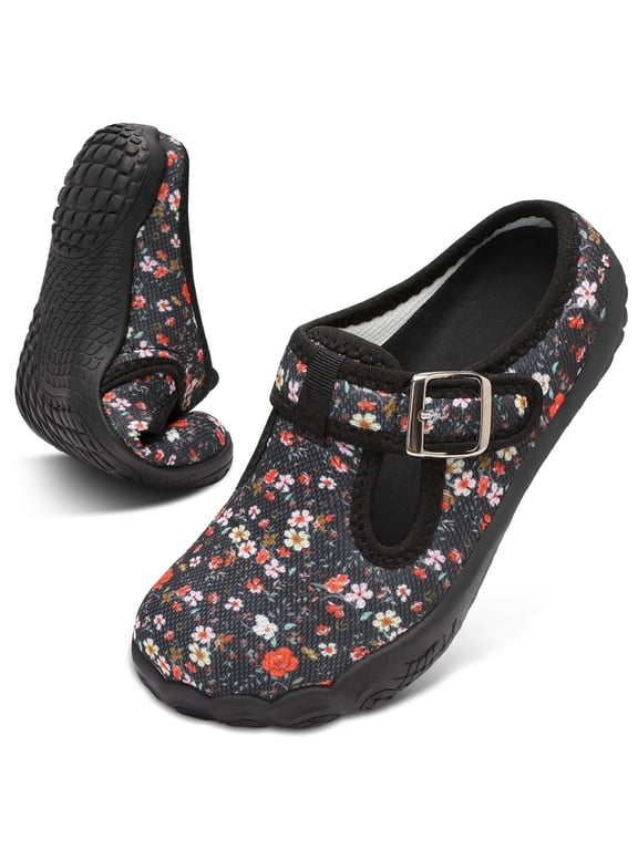 Womens Slippers Mules Wide Slip On Flat Slippers 6