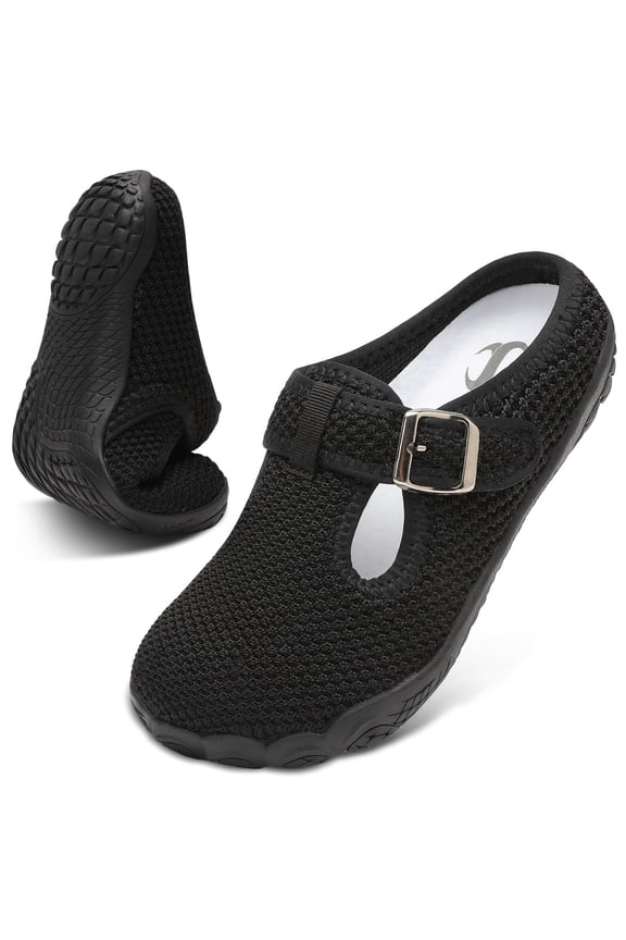 Womens Mules Slippers Wide Slip On Flat Slippers Diabetic Friendly 8
