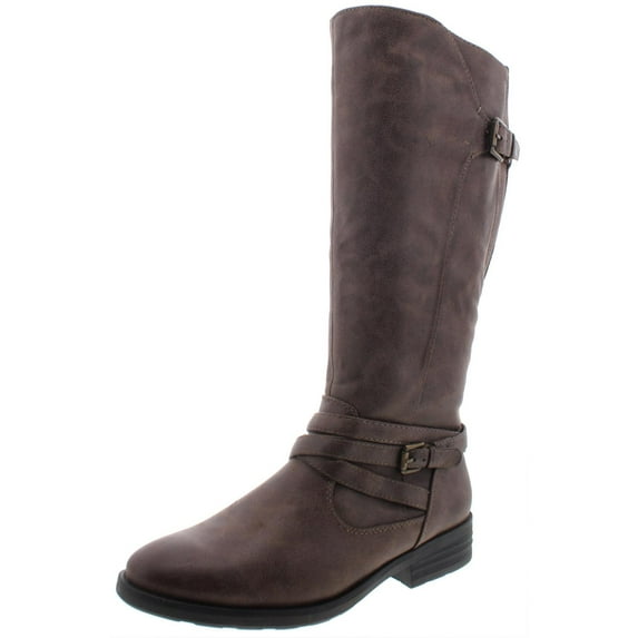 Baretraps Womens Alysha Faux Leather Tall Riding Boots