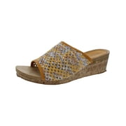 Baretraps Womens FLOSSEY Cork Textured Wedge Sandals