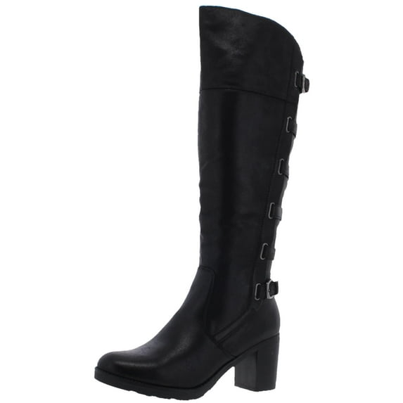 Baretraps Womens Gyllian Faux Leather Knee-High Boots Black 5.5 Medium (B,M)