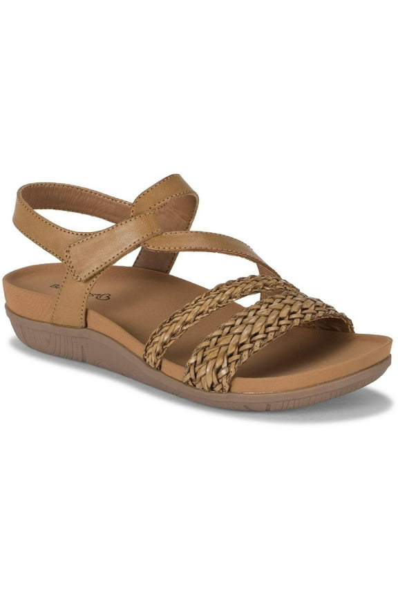Womens Jalen Woven Faux Leather Footbed Sandals