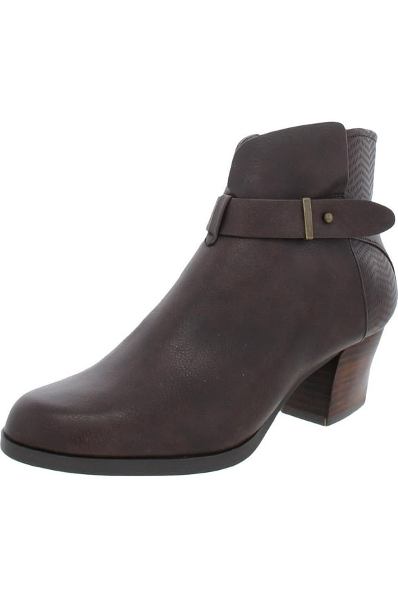 Womens Lane Faux Leather Ankle Booties