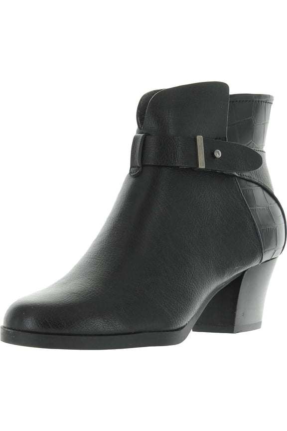 Womens Lane Faux Leather Ankle Booties