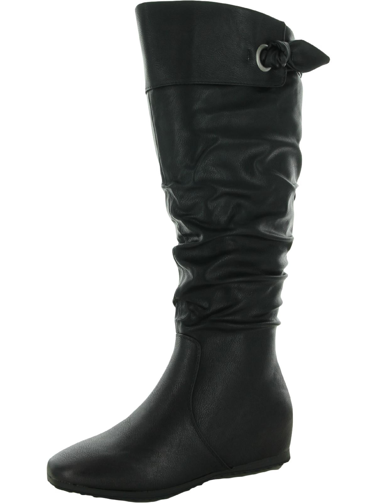 Baretraps Womens Averil Faux Leather Riding Boots Black 7.5 Medium B M Walmart