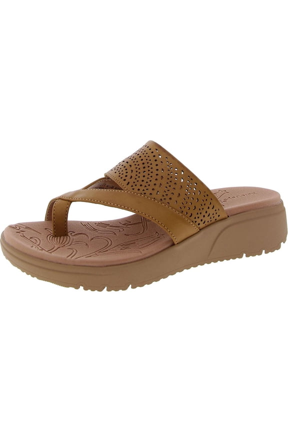 Womens Toe Loop Flatform Sandals