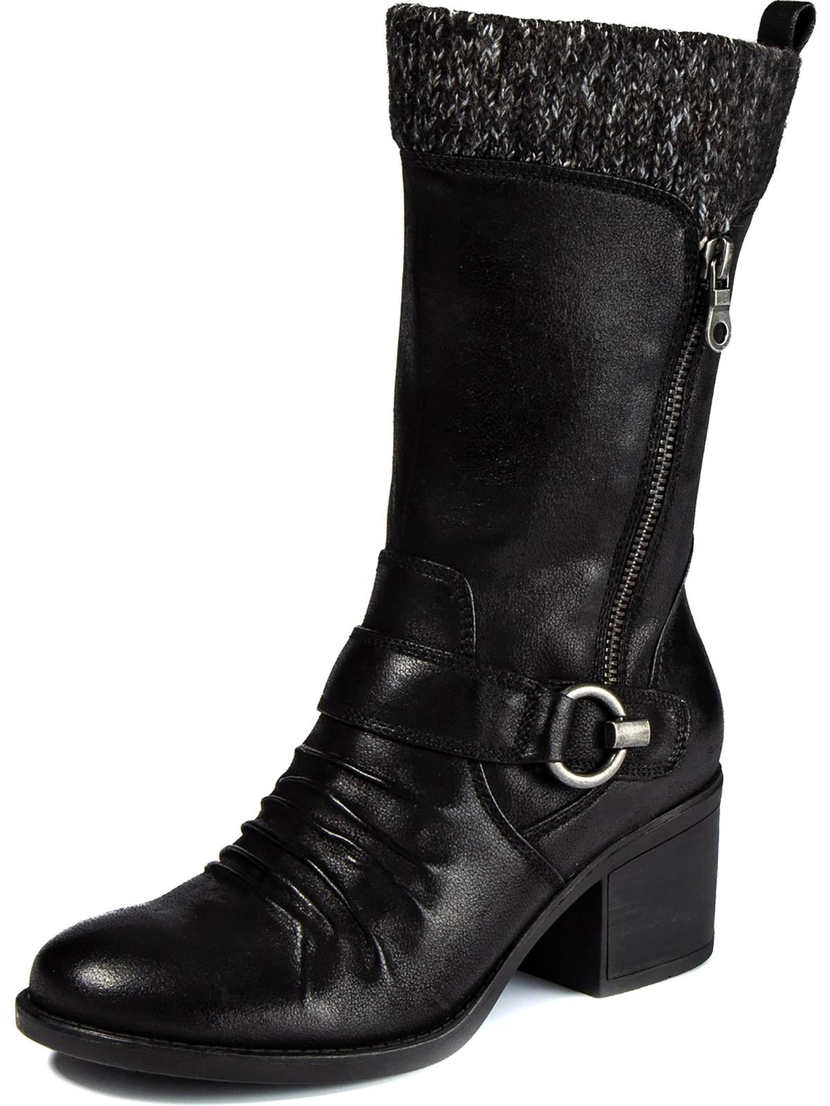 Baretraps Womens Wylla Faux Leather MidCalf Boots Black 5.5 Medium (B