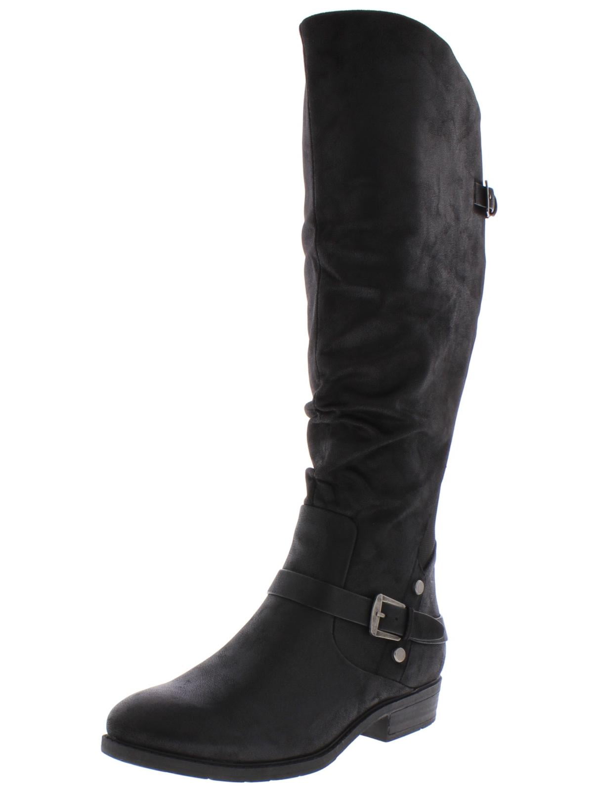 Baretraps Womens Yanessa 2 Faux Leather Wide Calf Riding Boots