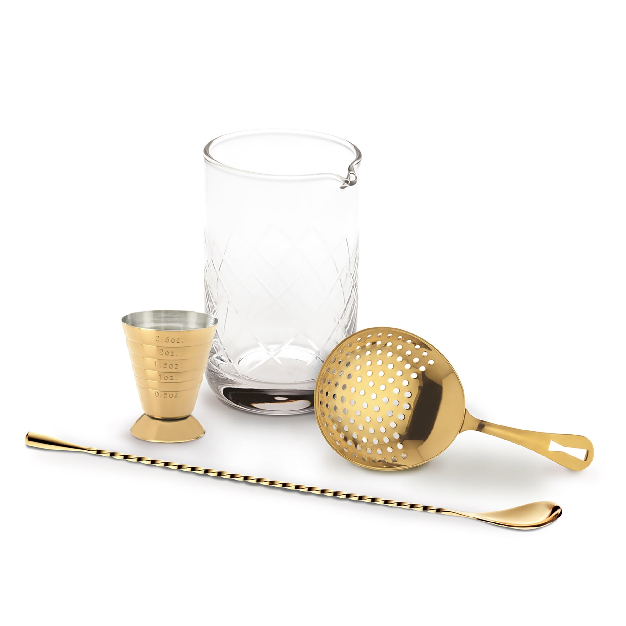 Barfly Gold Plated Fine Mesh Strainer - 2-Prong Cocktail Strainer For Bartenders & Home Mixology