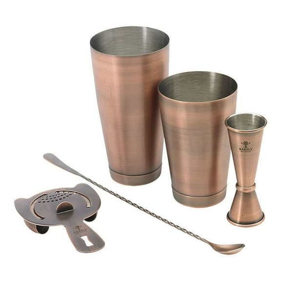 Barfly 5 Piece Basics Cocktail Set, Antique Copper