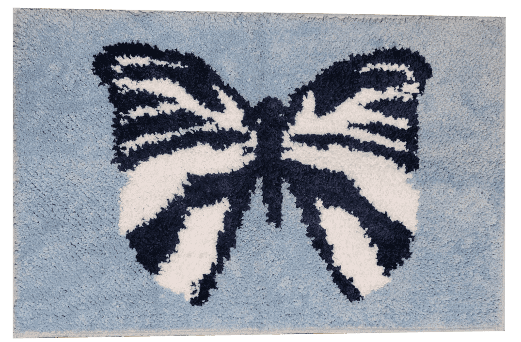 Naturestep Rug Butterfly Bargain Bungalow Butterfly Bathroom Rug, Blue, Non-Skid Backing, 18x28 ...