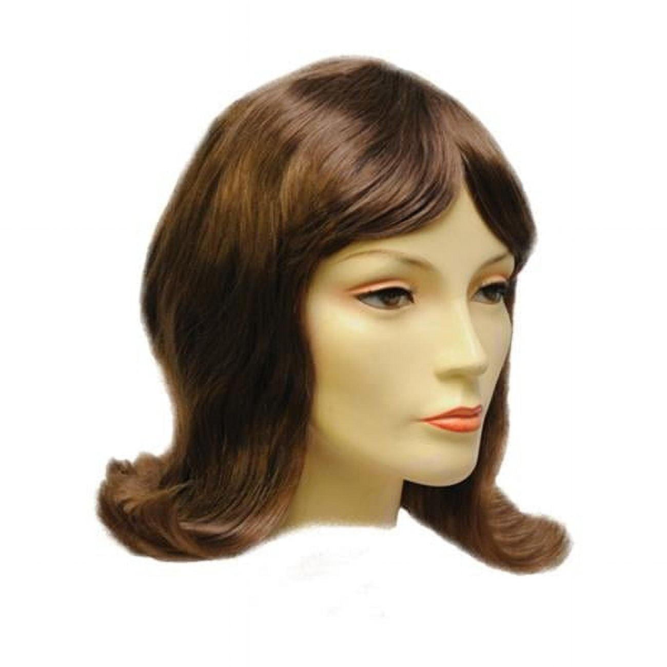 Brown Wig 60s Hair Wig 1960s Retro high crown, half wig hairpiece