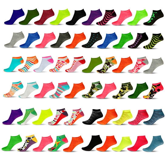 BARGAIN HUNTERS Bargainhunters Women 20-Pair Mystery Deal: Womens Breathable Colorful No Show Low Cut Ankle Socks