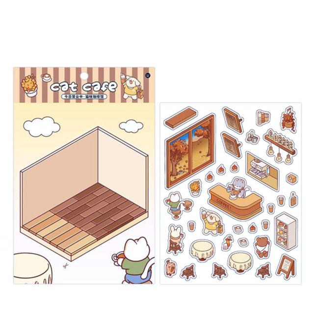 Bargains! DIY 3D Three Cabin Stickers Create Your Own Supermarket