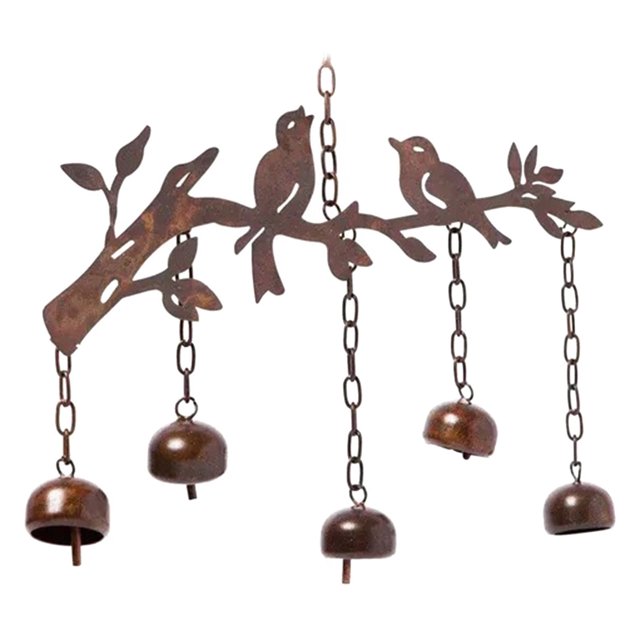 Bargains! Happy Gardens Bird Wind Chimes 5 Suspended Bells for Garden