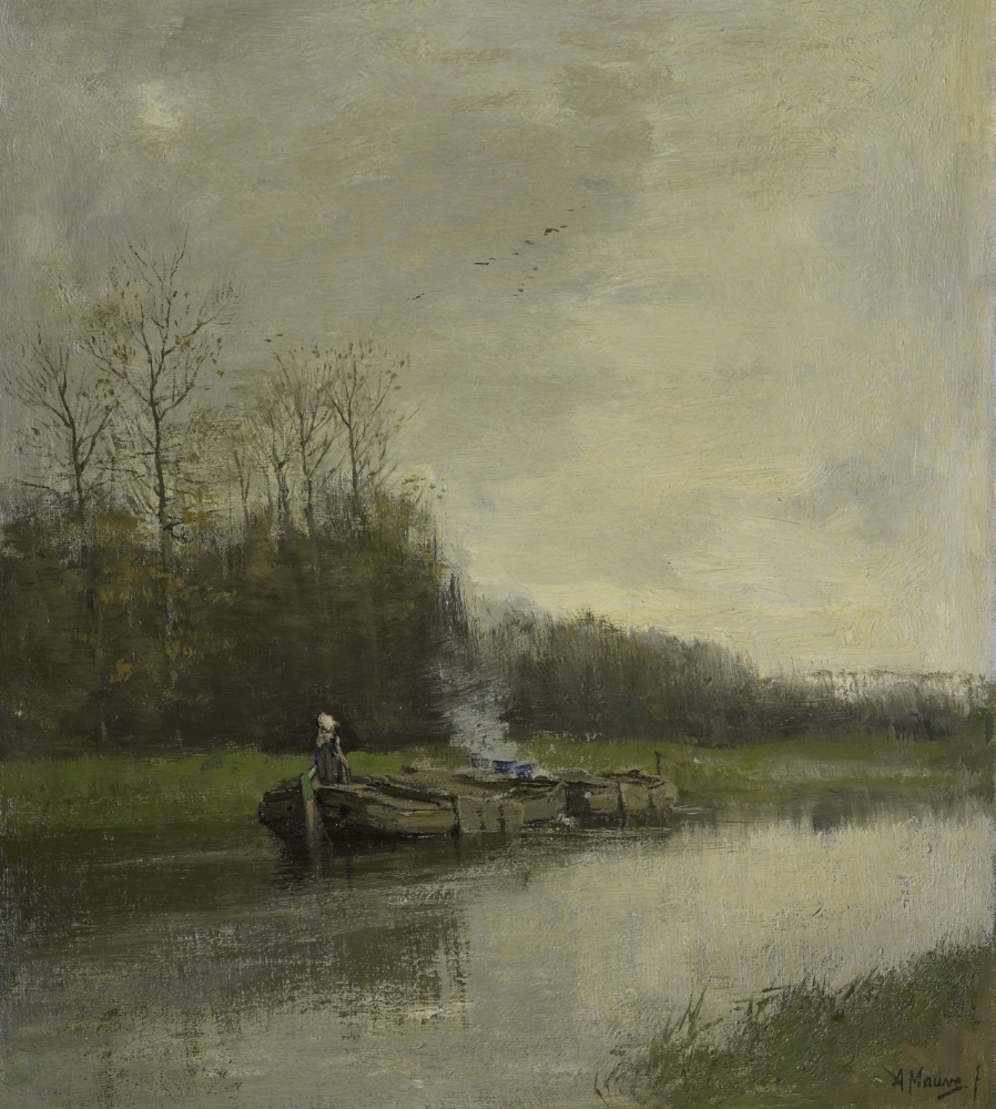 Barge Canal Canvas Art - (24 x 36)
