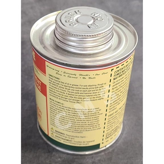 Barge Original All-Purpose Cement 1 Pint / 1PT/ 16Oz Shoe Glue Quabaug Yellow