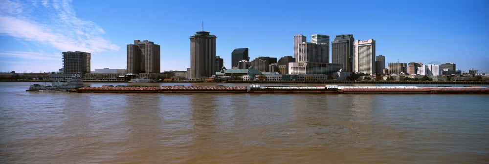 Barge in the Mississippi River New Orleans Louisiana USA Canvas Art - Panoramic Images (27 x 9)