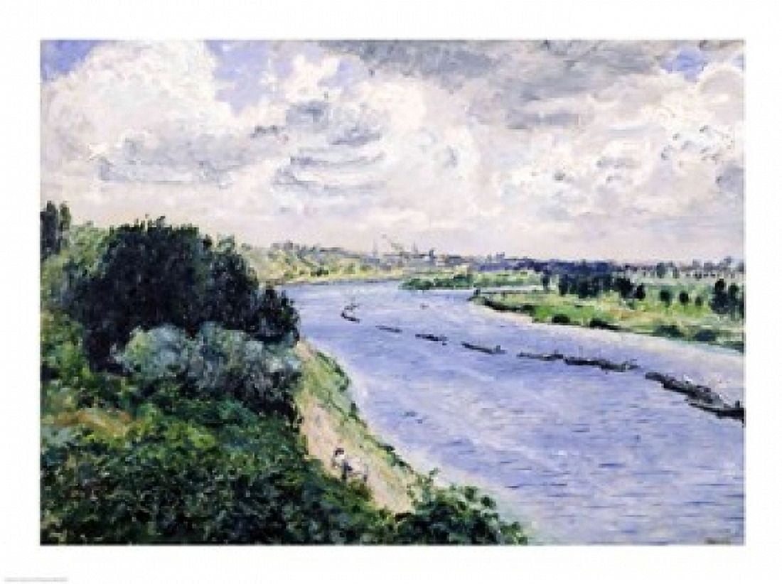 Barges on the Seine c1869 Canvas Art - Pierre-Auguste Renoir (36 x 24)