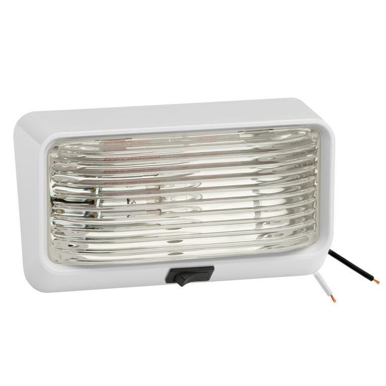 Bargman RV Trailer Porch Light Lens #78 Clear with Black Base and Switch Bargman RV Trailer Porch Light Lens #78 Clear with Black Base and Switch