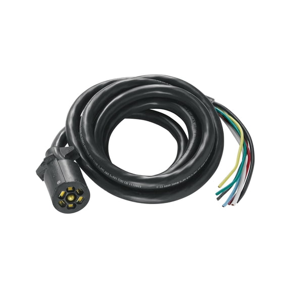 Bargman 20190 51-67-003 7-Way Molded Trailer End Connector with 8' Cable