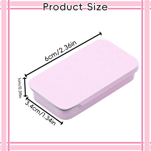 Barhoo 6 Pack Metal Tin Box with Hinged Lid, 60Mm Rectangular Empty Tin Box for Candy Storage, Portable Containers Organizer, Pink