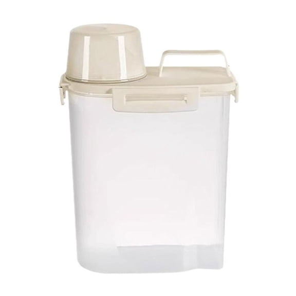 Barhoo Airtight Pet Food Storage Container Dog Cat Food Dispenser with Sealing Ring Measuring Cup Kitchen Organizer Easy Pour Spout Transparent Freshness Lock Storage for Dry Food Treats
