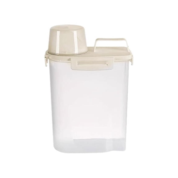 Barhoo Airtight Pet Food Storage Container Dog Cat Food Dispenser with Sealing Ring Measuring Cup Kitchen Organizer Easy Pour Spout Transparent Freshness Lock Storage for Dry Food Treats